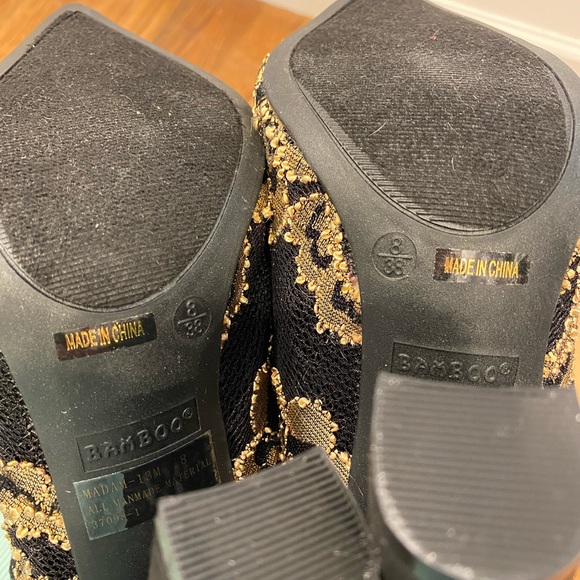 Black & Gold Stitched Booties - Picture 5 of 5